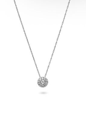 Helzberg Diamonds Round Halo Pandant Necklace